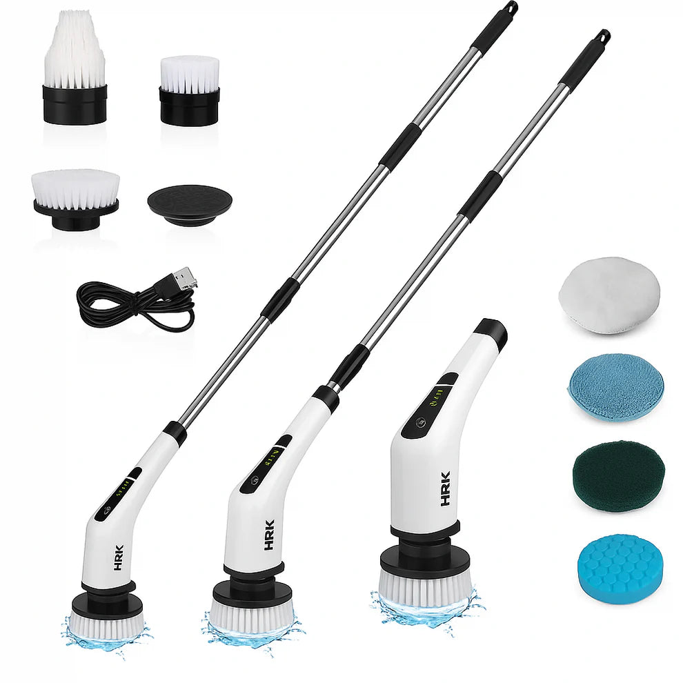 9-in-1 Cordless Electric Spin Scrubber Brush Heads | Clean!