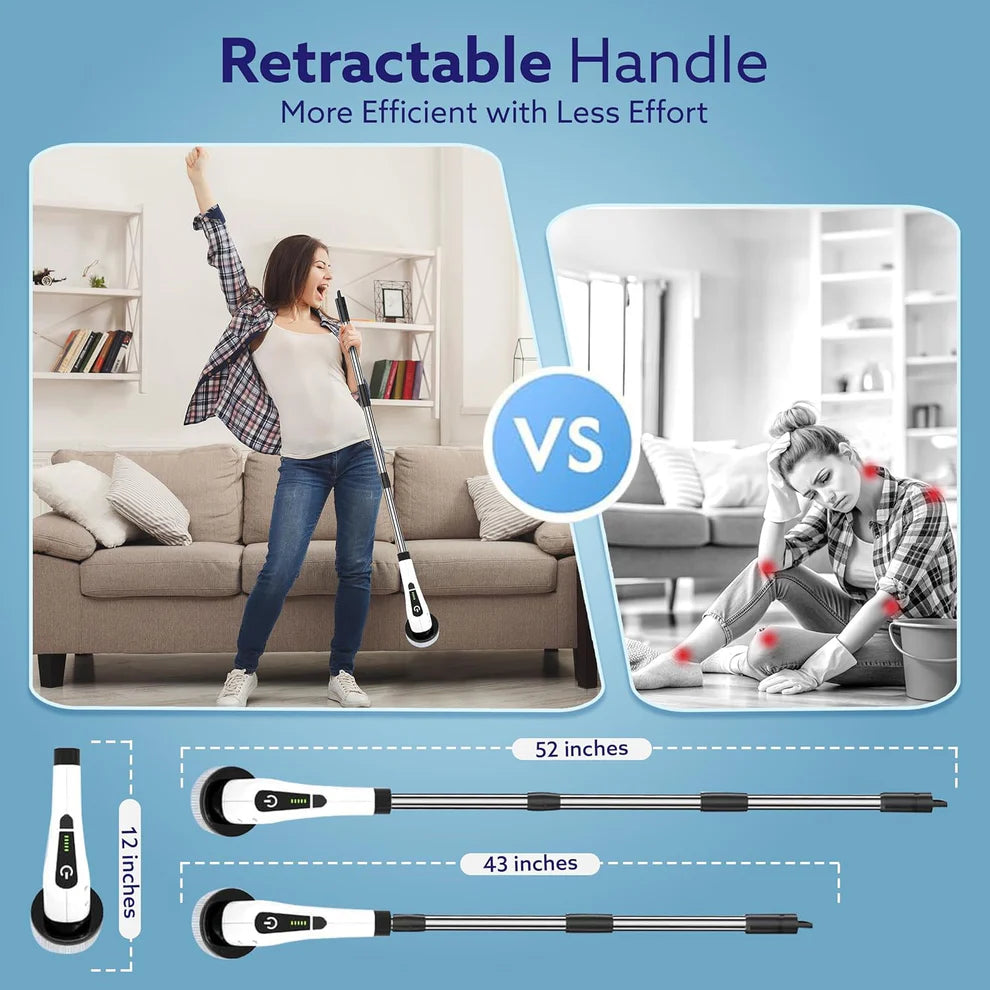 9-in-1 Cordless Electric Spin Scrubber Brush Heads | Clean!