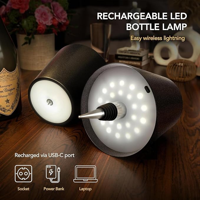 Amber Aura Bottle Lamp | Rechargable