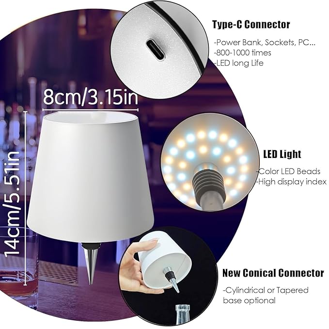 Amber Aura Bottle Lamp | Rechargable